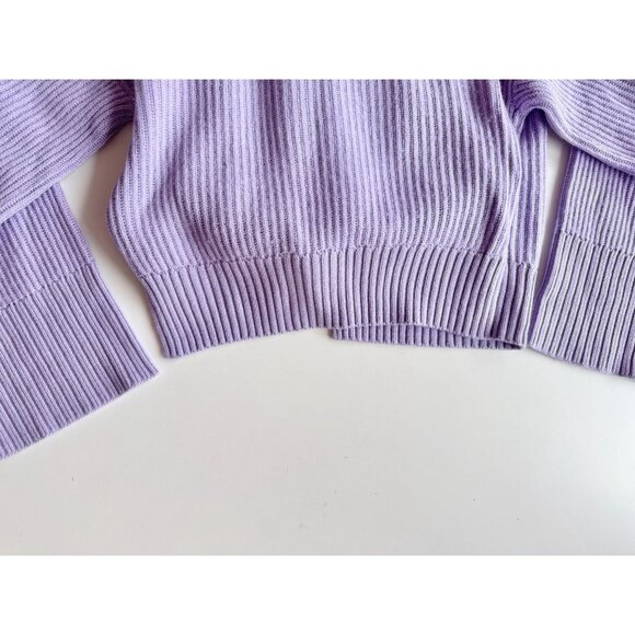 JONATHAN SIMKHAI Amaris Lavender Purple Wool Blend Knit Wrap Sweater, Size M - Picture 13 of 16